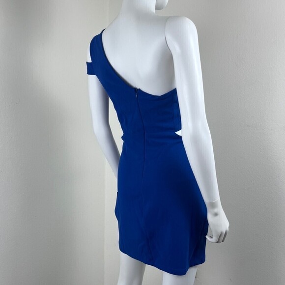 Lulus Women Size L Rearview Mirror Blue One Shoulder Bodycon Mini NEW Dress - Picture 7 of 12